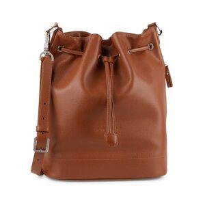 Longchamp Le Foulonne Pebbled Tan Leather Bucket Shoulder Bag